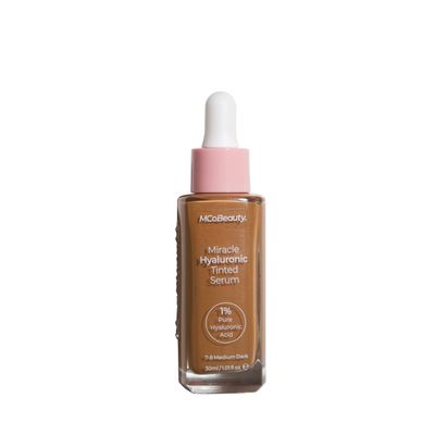 MCoBeauty Miracle Hyaluronic Tinted Serum, 7-8 Medium Dark, Hydration &amp; Glow for Radiant Skin, Vegan, Cruelty Free Cosmetics