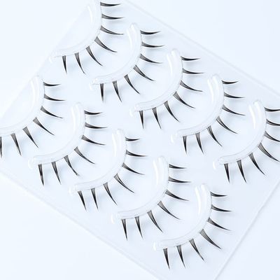 Emotao Japanese Style False Eyelashes Makeup Manga Lashes Cosplay Anime Eyelash Lashes Doll Eye Natural 5 Pairs Asian False Eyelashes Pack Look Like Individual (manga lashesM9-01)