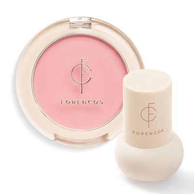 Forencos Matte Pink Blush Set (Puff Included), Long Lasting Korean Blush Power, Zero Sebum Shine, Flawless Finish, Easy Blending, Lightweight &amp; No Cakey Residue (FLOUR PINK)