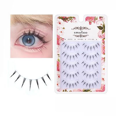 Emotao Japanese Style False Eyelashes Makeup Manga Lashes Cosplay Anime Eyelash Lashes Doll Eye Natural 5 Pairs Asian False Eyelashes Pack Look Like Individual (manga lashesM9-01)