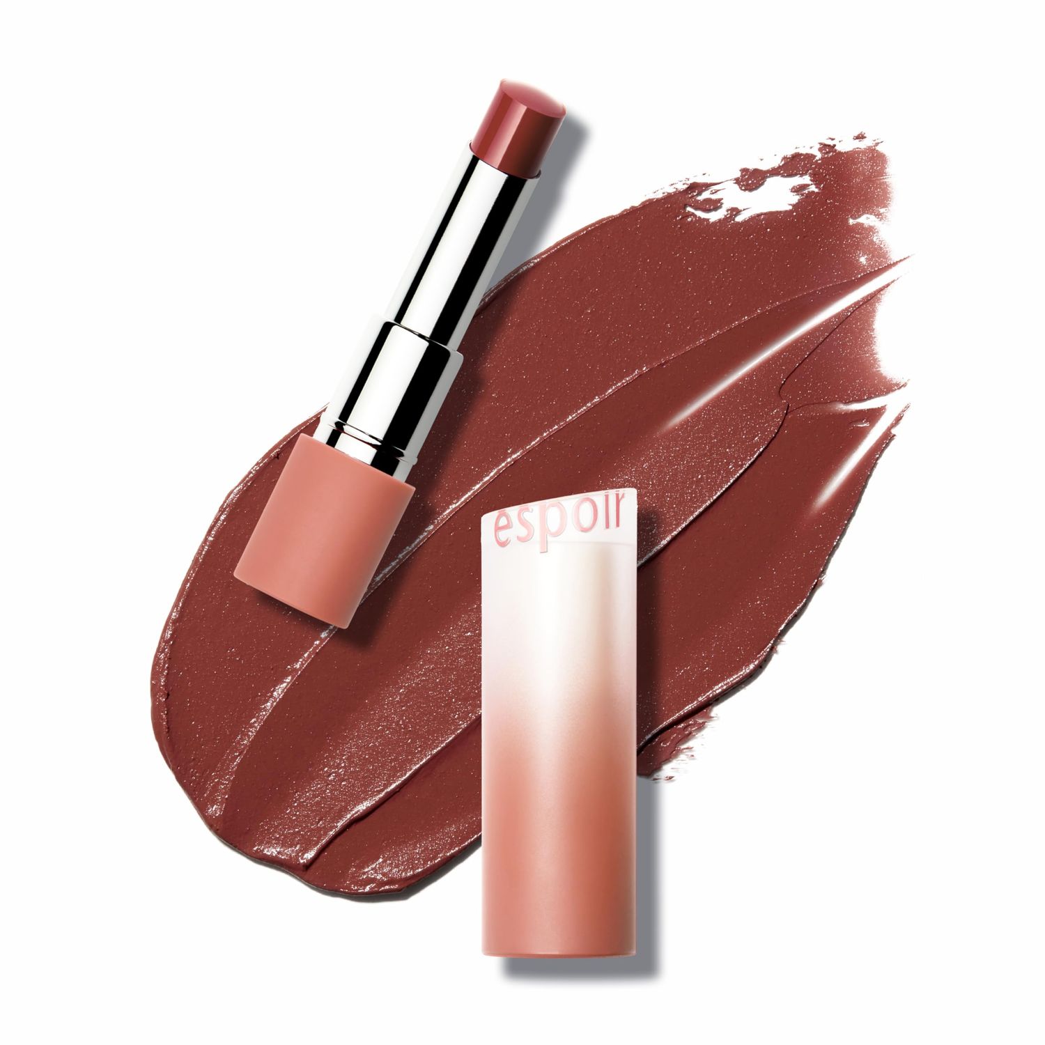 Espoir Lipstick Nowear Volume Matte #8 Ash Cocoa 0.1oz | Airy Velvet Matte Lip | Long-Lasting Vibrant Color | Soft Creamy Texture like Cloud | Cruelty-Free | Korean Lip Makeup