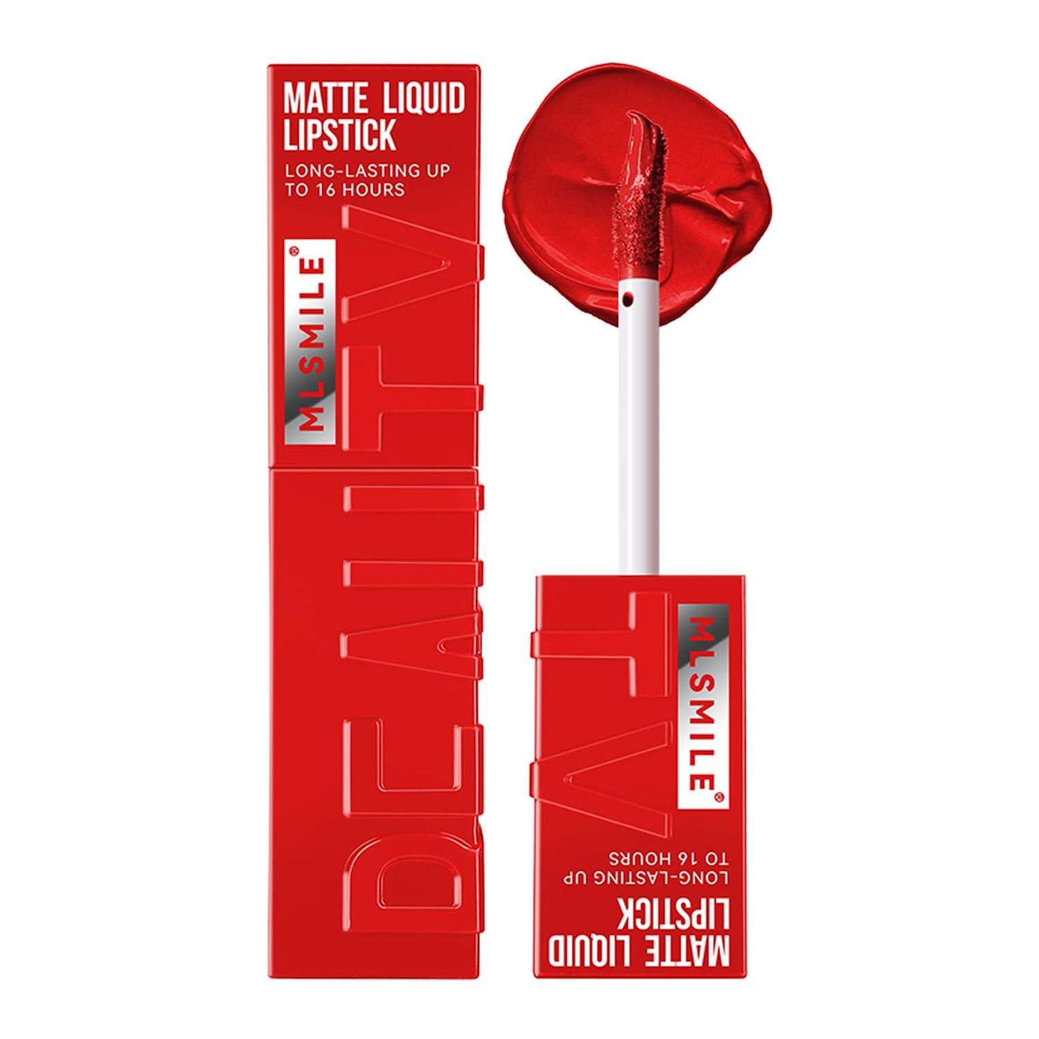 MLSMILE Matte Liquid Lipstick for Women, Lip Gloss Longwear No-Budge Lipcolor Makeup, Highly Pigmented Color and Waterproof, Nonstick Lip Glaze, 1 Count(05#Red-Hot)