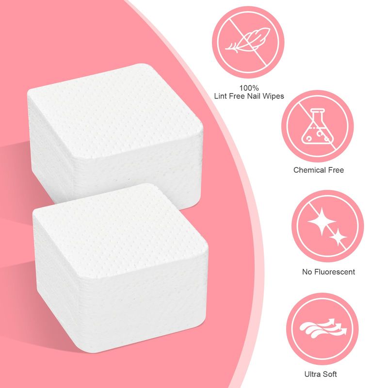 Nail Polish Remover, Lint Free Nail Wipes 540PCS Acetone Nail Polish Remover Wipes, Super Absorbent Soft Nail Wipes for Fingernail Polish Remover and Eyelash Extension Wipes(Dry Pads)
