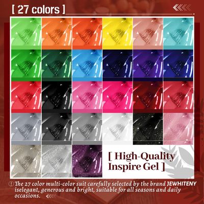 JEWHITENY 30PCS Gel Nail Polish Kit 27 Colors Gel Polish Set Gel Nail Kit Soak Off Nail Gel Polish Set for Manicure Nail Art SalonHome Starter Kit