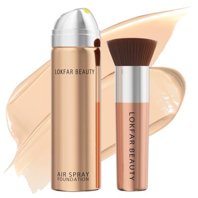 TOSOUATOP Airbrush Foundation Set with Soft Makeup Brush, Light Weight, Long Lasting, Anti-aging Ingredient, Oil Control Formula, Full Coverage Foundation for All Skin Type, 02# Nude