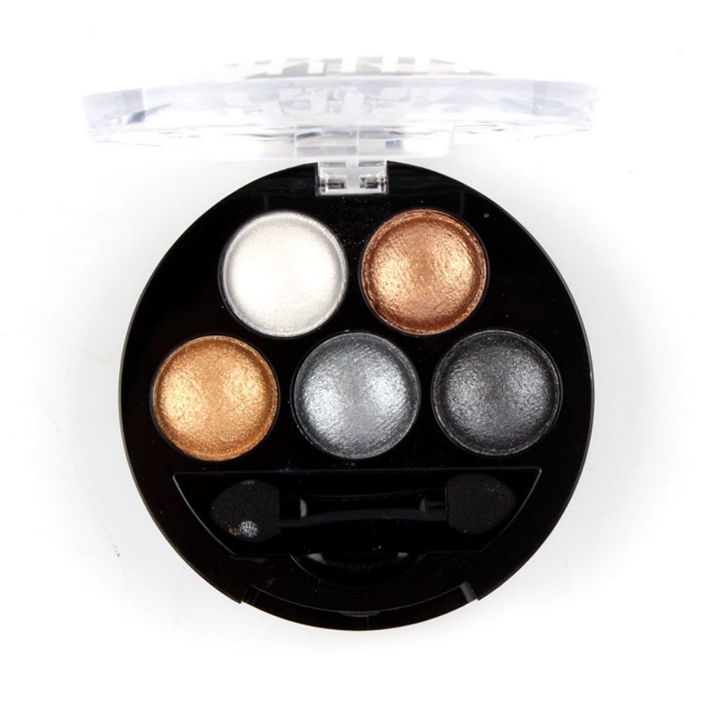 Mallofusa 5 Colors Professional Eye Shadow Palette Eyeshdow Powder Metallic Shimmer Fashion Eye Makeup Charming Highlight Look (Taupe Craze) 4.7oz