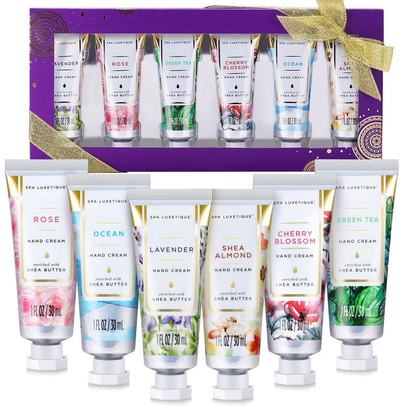 spa luxetique Hand Cream Hand Cream Set Gift for Women Hand Lotion with Natural Aloe and Vitamin E for Dry Skin Mini Travel Size Scented Hand Lotion for Women Birthday Gifts| 6 x 1.0 oz30ml