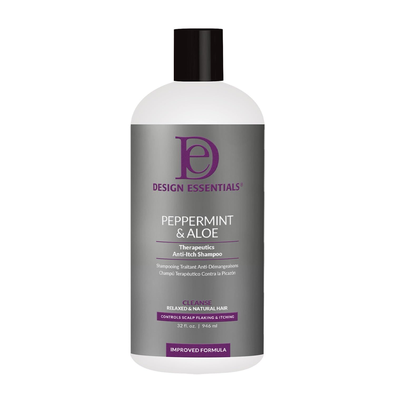 Design Essentials Peppermint &amp; Aloe Therapeutics AntiItch Shampoo Control Scalp Flaking &amp; Itching, 32 Fl Oz