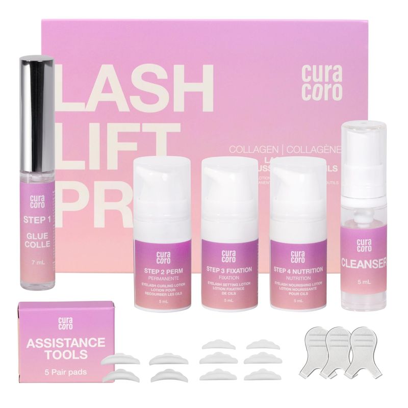 Curacoro Lash Lift Kit - Professional Eyelash Perm Kit, Semi-Permanent Lash Curling, Nourishing Collagen, Hygiene Safe &amp; Easy to Clean, All-in-One for Professional Use