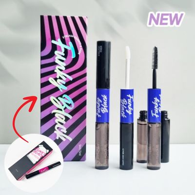 Funky Black Eyelash Growth Serum Enhancer to Grow Thicker, Longer Lashes &amp; Eyebrow boost 1.7fl oz  Eyelash fixer 1.7 fl oz (Enhancer and fixer in One)