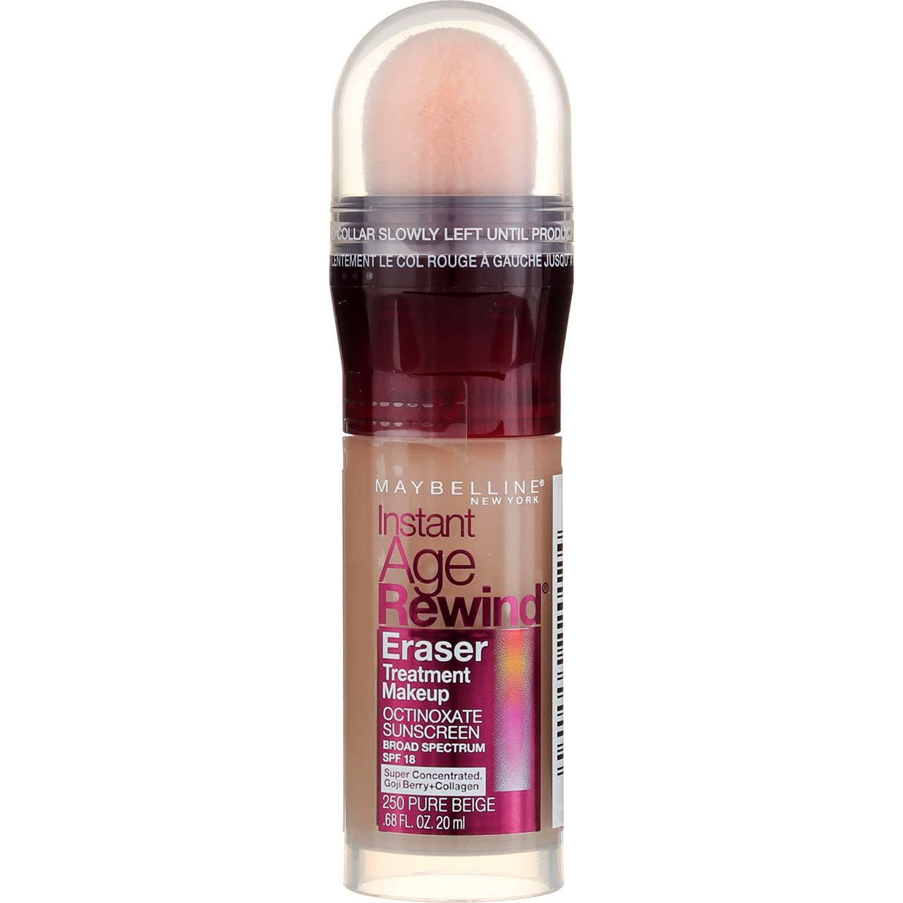 Maybelline New York Instant Age Rewind Eraser Treatment Makeup, Pure Beige Medium 250 0.68 oz (Pack of 2)