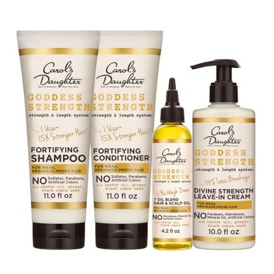 Carol&#39;s Daughter X Coco Gauff Goddess Strong Bundle Hair Care Kit with Shampoo, Conditioner, Leave-In Treatment and Scalp Oil, 4 Items