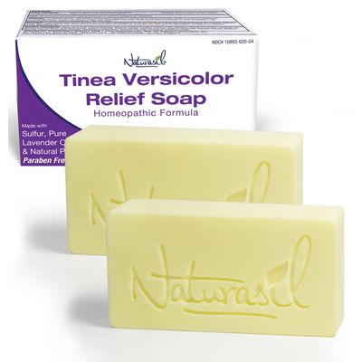 Naturasil Tinea Versicolor Treatment 2 Bars | Max-Strength 10x Soap | Antifungal Micronized Sulfur | Stops Pityriasis, Candida, Ringworm &amp; Irritation | Fast Acting Adult &amp; Kid Safe | 4 oz (2 Pack)