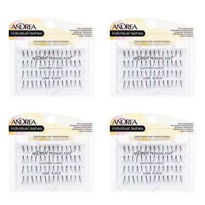 Andrea Knotted Flares False Lashes Long - Black, 4 packs