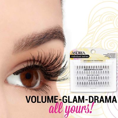 Andrea Knotted Flares False Lashes Long - Black, 4 packs