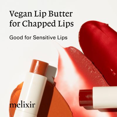 Melixir Vegan Lip Butter #02 Nude Crumble(Tinted) (11 more colors) 0.13oz, Bee Free, Petrolatum Free, Deep Nourishing Plant-Based Vegan Chapstick, Vegan Lip Balm for Dry, Cracked and Chapped Lips