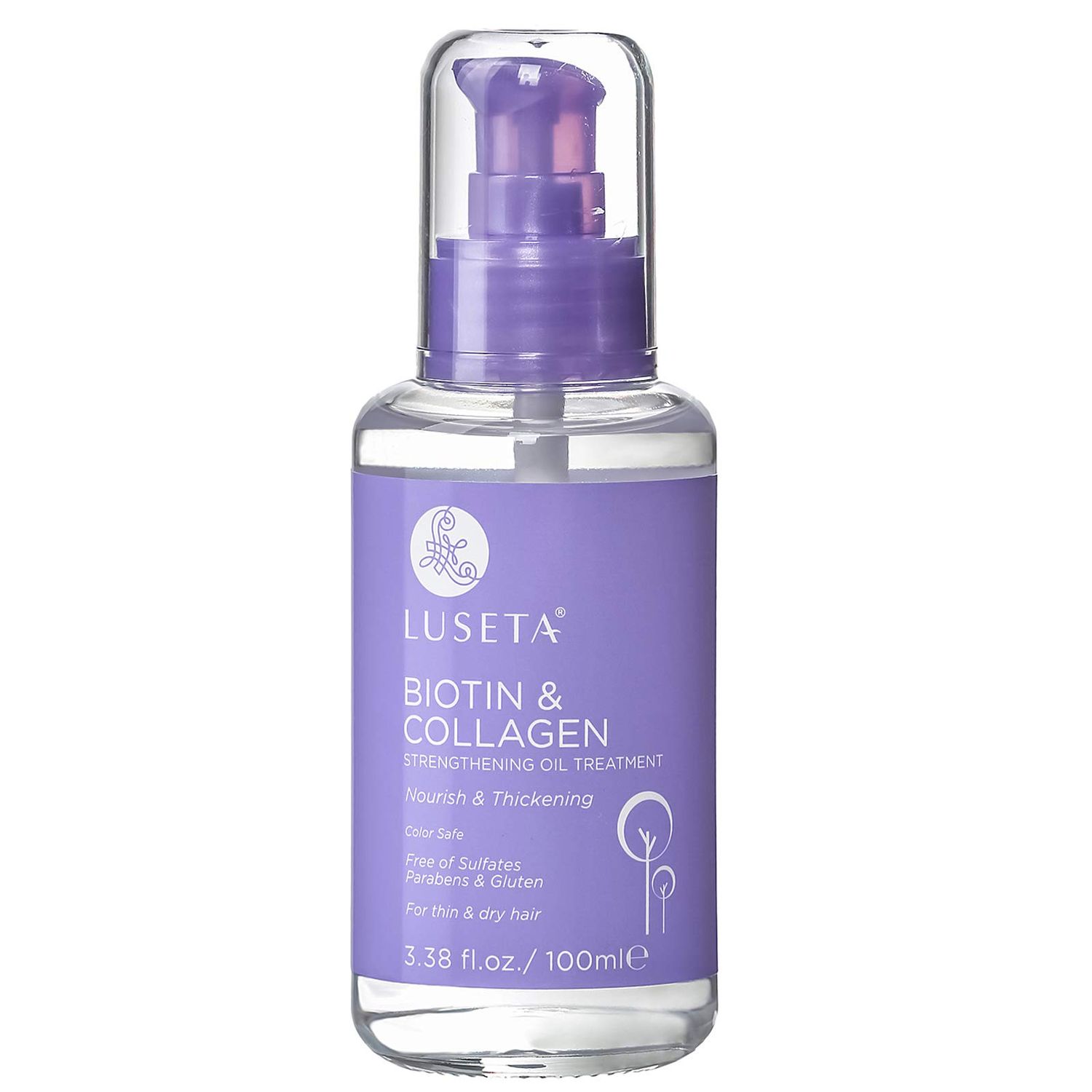 L LUSETA Biotin Hair Growth Serum with Collagen, Hair Oil for Thin and Damage Hair Growth Oil, Biotin growth serum for Frizzy &amp; Damaged hair, Thickening and Healthier Scalp for Men &amp; Women 3.38 Fl Oz