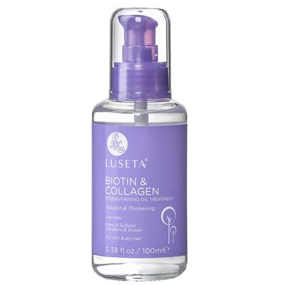 L LUSETA Biotin Hair Growth Serum with Collagen, Hair Oil for Thin and Damage Hair Growth Oil, Biotin growth serum for Frizzy &amp; Damaged hair, Thickening and Healthier Scalp for Men &amp; Women 3.38 Fl Oz