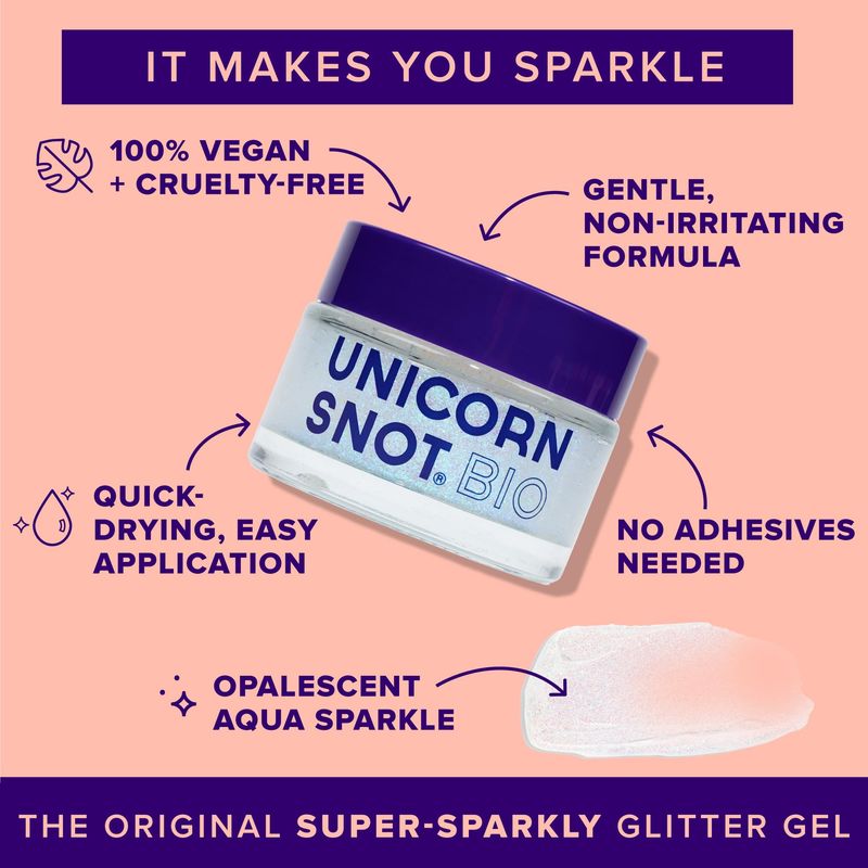 Unicorn Snot Face &amp; Body BIO Glitter - Cosmetic-Grade Holographic Glitter Gel - Plant-Based Glitter Makeup for Festivals, Raves, Anime Cosplay - Safe for Face, Easy Application &amp; Removal (Galaxy)