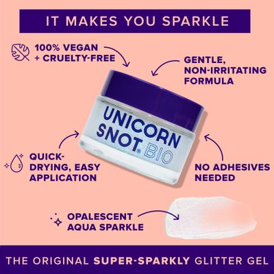 Unicorn Snot Face &amp; Body BIO Glitter - Cosmetic-Grade Holographic Glitter Gel - Plant-Based Glitter Makeup for Festivals, Raves, Anime Cosplay - Safe for Face, Easy Application &amp; Removal (Galaxy)