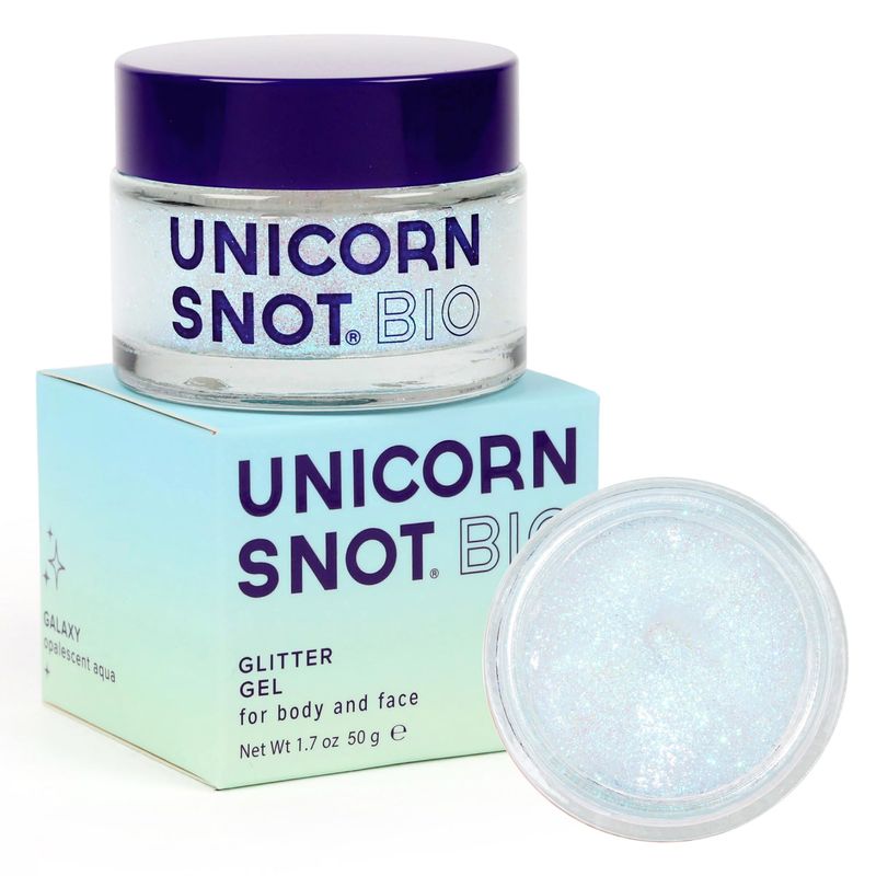 Unicorn Snot Face &amp; Body BIO Glitter - Cosmetic-Grade Holographic Glitter Gel - Plant-Based Glitter Makeup for Festivals, Raves, Anime Cosplay - Safe for Face, Easy Application &amp; Removal (Galaxy)