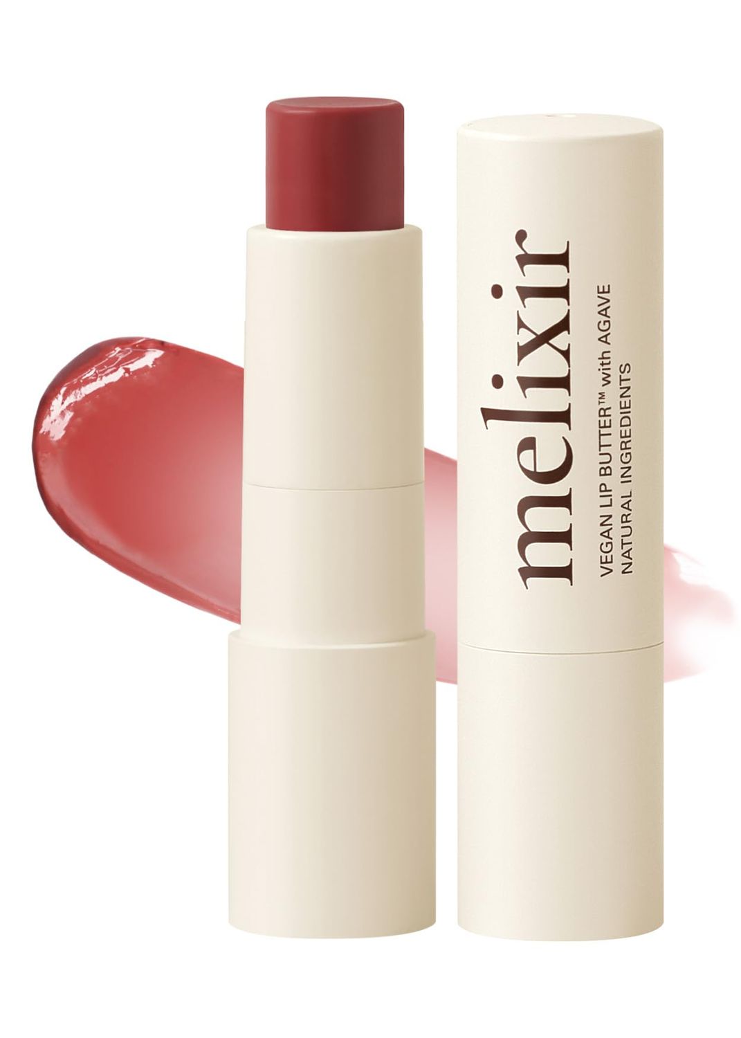 Melixir Vegan Lip Butter #02 Nude Crumble(Tinted) (11 more colors) 0.13oz, Bee Free, Petrolatum Free, Deep Nourishing Plant-Based Vegan Chapstick, Vegan Lip Balm for Dry, Cracked and Chapped Lips