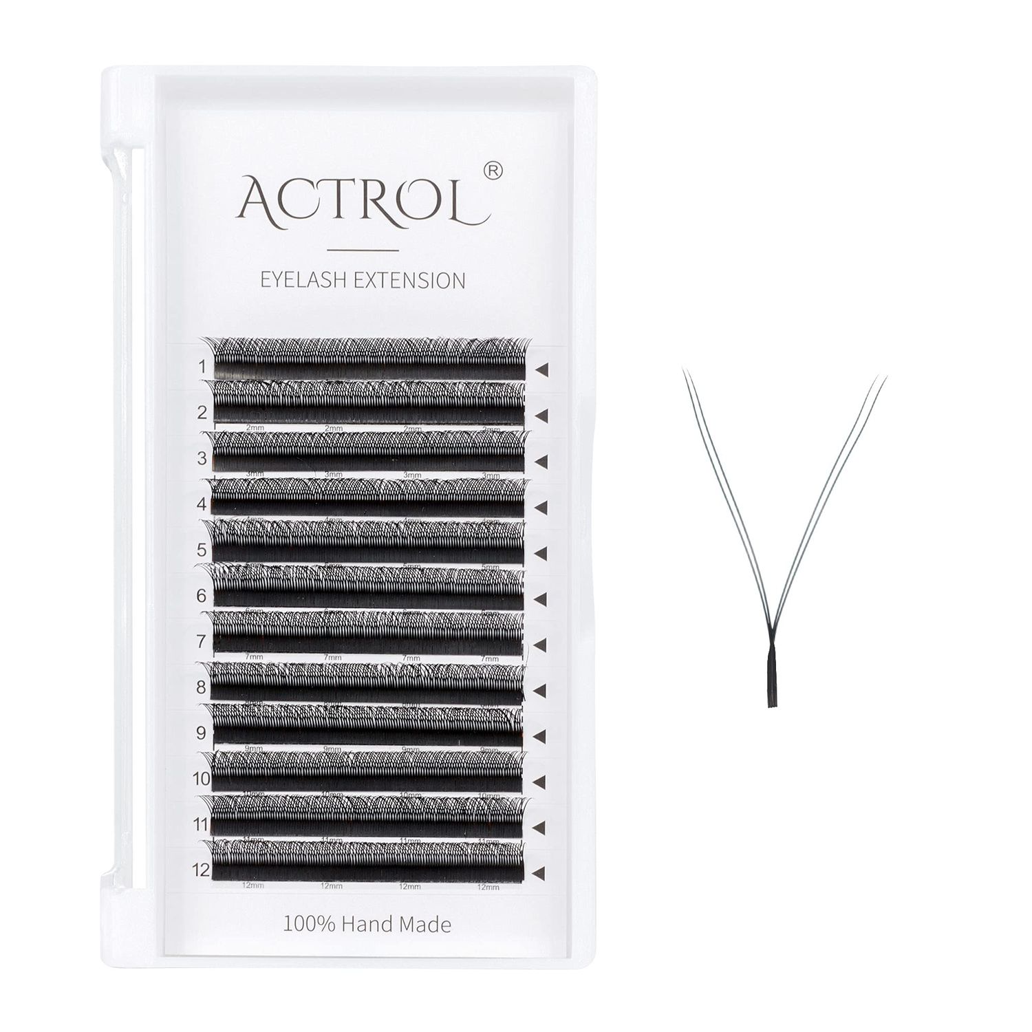 ACTROL YY Eyelashes Extension Lashes Black D Curl 0.05mm 9mm Mixed Lash Volume Extension Easy Fans 4D Y Shaped Premade Soft Eyelashes Supply