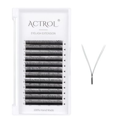 ACTROL YY Eyelashes Extension Lashes Black D Curl 0.05mm 9mm Mixed Lash Volume Extension Easy Fans 4D Y Shaped Premade Soft Eyelashes Supply