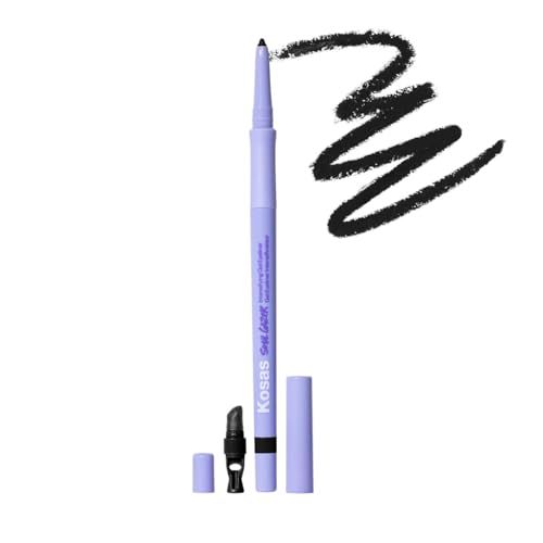 Kosas Soulgazer Gel Eyeliner (Hypnotize) - Waterproof, Smudge-Proof Pen with Hyaluronic Acid - Retractable Eyeliner Pencil with Sharpener &amp; Smudger, Long-Lasting - Intense Black Matte