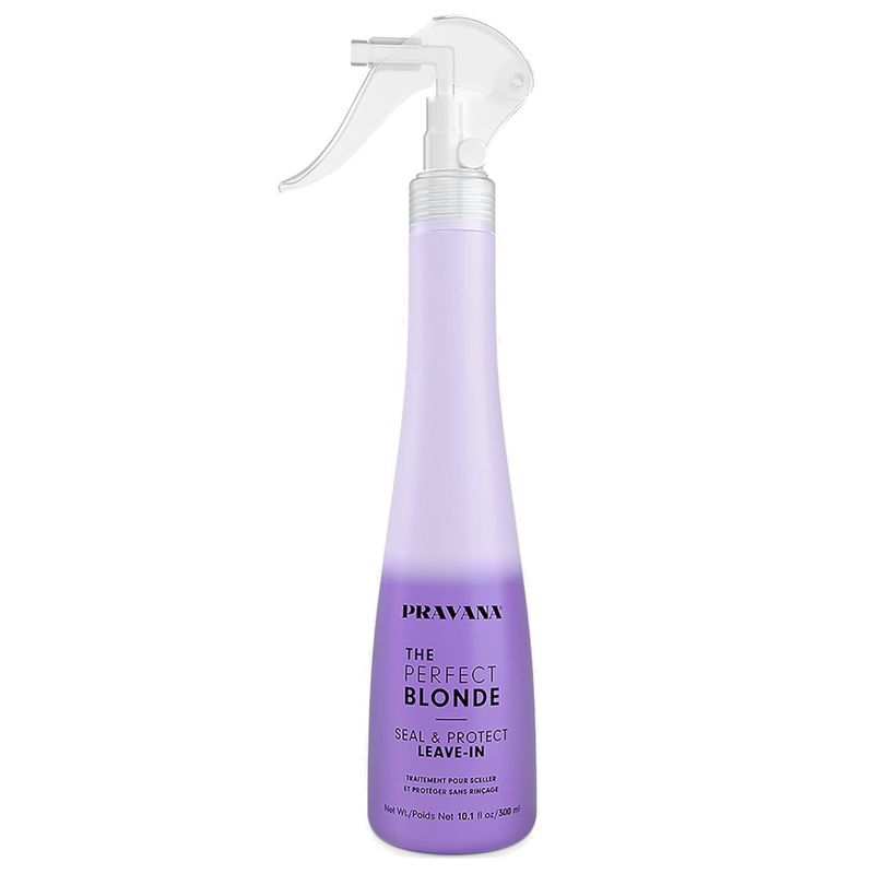 Pravana The Perfect Blonde Seal &amp; Protect Leave-In Conditioner | Neutralizes Brassy, Yellow Tones | For Color-Treated Hair | Detangles, Protects, Moisturizes Strands | 10.1 Fl Oz