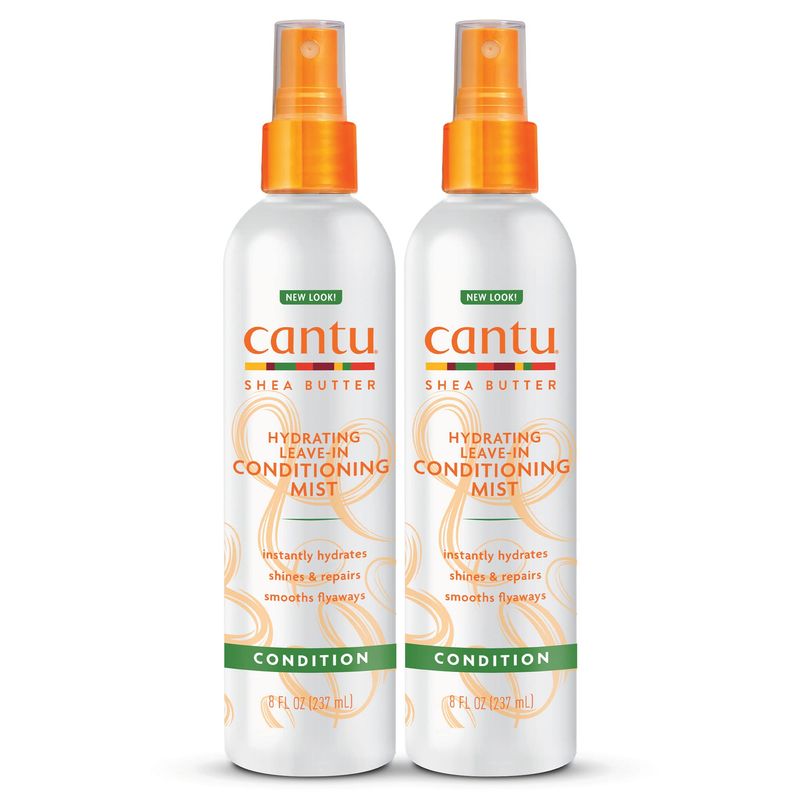 Cantu Leave-In Conditioning Mist with Pure Shea Butter, 8 fl oz (Pack of 2) (Packaging May Vary)