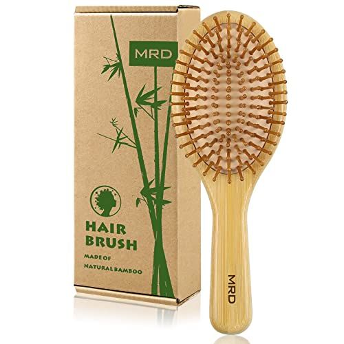 MRD Hair brush, Natural Bamboo Paddle Detangling Hairbrush, Massage Scalp ThickThinCurlyDry Hair For Women &amp; Men
