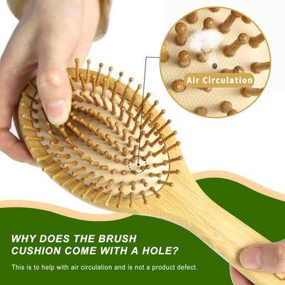 MRD Hair brush, Natural Bamboo Paddle Detangling Hairbrush, Massage Scalp ThickThinCurlyDry Hair For Women &amp; Men