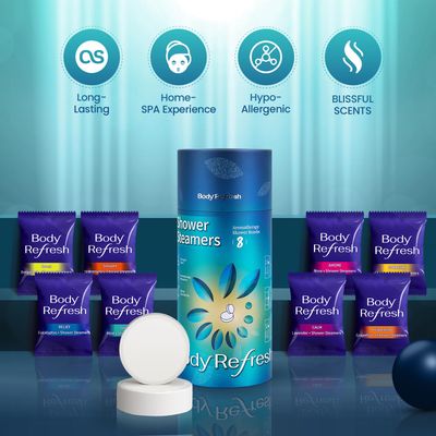 BodyRefresh Shower Steamers for Men - 8 Pack Shower Bombs with Essential Oils, Birthday Gifts for Men Who Have Everything, Self Care Gifts for Him, Mens Boyfriend Valentines Day Gifts for Him