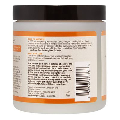 Carols Daughter Coco Creme Curl Shaping Cream Gel, with Coconut Oil, Coconut Milk, Silicone Free, Paraben Free Hair Gel for Curly Hair , Mineral Oil Free, for Very Dry Hair, 16 Oz