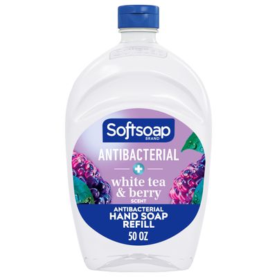 Softsoap Antibacterial Liquid Hand Soap Refill, White Tea &amp; Berry Scented Hand Soap, 50 Ounce(Packaging May Vary)