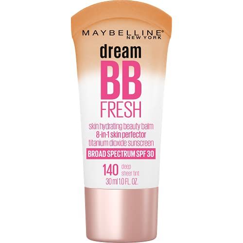 Maybelline Dream Fresh Skin Hydrating BB Cream, 8-in-1 Skin Perfecting Beauty Balm With Broad Spectrum Spf 30, Sheer Tint Coverage, Oil-Free, Deep, 1 Fl Oz