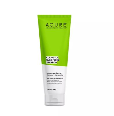 ACURE Curiously Clarifying Shampoo - 8 Fl Oz - Performance-Driven Hair Care Gently Cleanses, Removes Buildup, Boosts Shine &amp; Replenishes Moisture - Lemongrass &amp; Argan, 100% Vegan