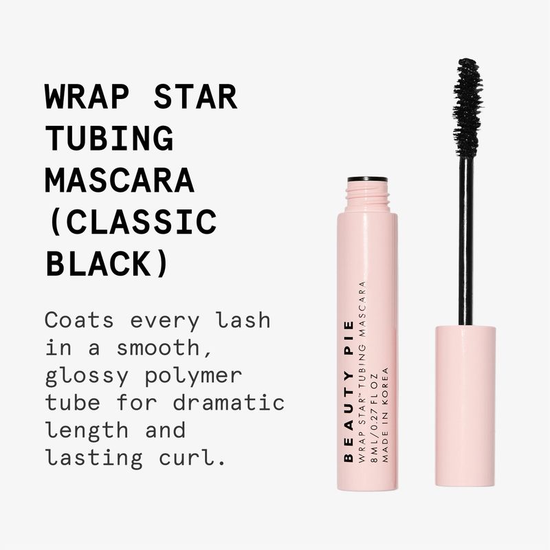 Beauty Pie Wrap Star Tubing Mascara For Lenghtening &amp; Curling &amp; A Smudge-Proof &amp; Flake-Proof Finish (Classic Black)