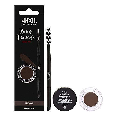 Ardell Brow Pomade Kit - Dark Brown | Smudge-Proof, Long-Lasting Eyebrow Pomade with Dual-Ended Brush and Spoolie for Precise Definition and Natural-Looking Brows, 1-Pack