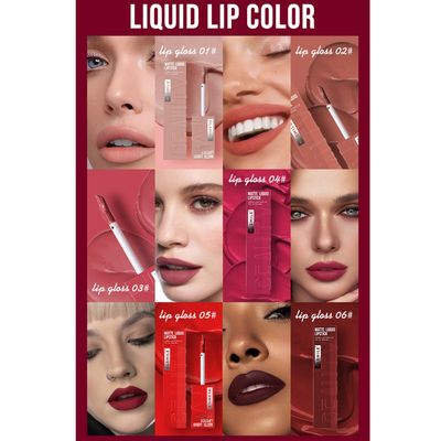 SWETIYOU Matte Liquid Lipstick Makeup Set, 3Pcs Long Lasting Smudge Proof Lip Gloss Set, High Pigmented Velvety Nude Red Lip Stain Lip Makeup Gift Sets for Girls and Women