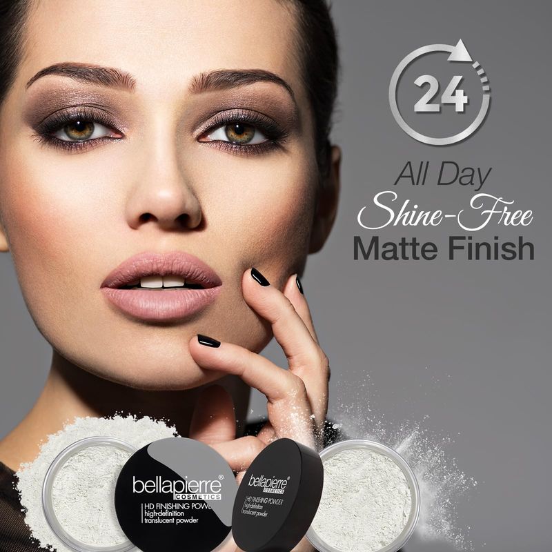 bellapierre HD Finishing Powder | Translucent Setting Powder | Poreless Shine-Free Matte Finish | Lightweight Gentle Formula | Non-Toxic &amp; Paraben Free | Cruelty Free Mineral Makeup