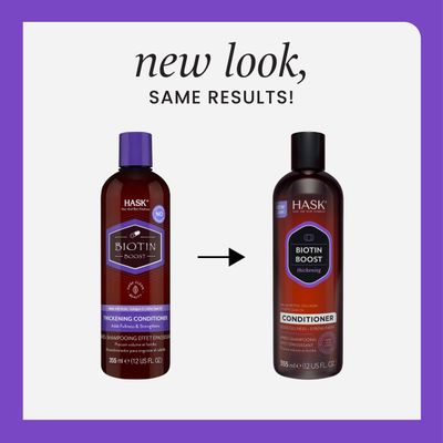HASK BIOTIN BOOST Shampoo and Conditioner Set Thickening for all hair types, color safe, gluten-free, sulfate-free, paraben-free - 1 Shampoo and 1 Conditioner