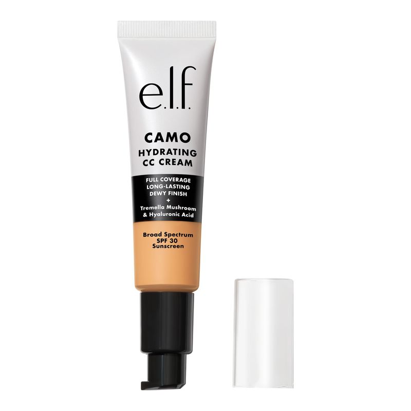 e.l.f. Hydrating Camo CC Cream, SPF 30, Color Correcting Full Coverage Foundation For A Dewy Finish, Vegan &amp; Cruelty-Free, Medium 310 C