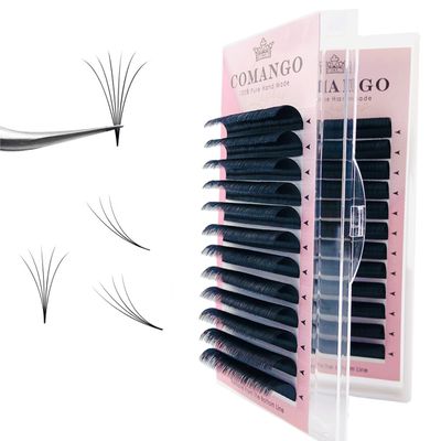 CoMango Easy Fan Lashes Extension DIY 2D3D4D6D8D10D20D Faux Mink Blooming Eye Lash Extensions 0.030.050.070.1 Makeup Self Fanning Lashes Russian Volume Individual Lashes