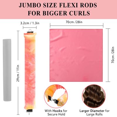 obeoby 4 in 1 Pack Heatless Curls No Heat Curling Rod, Velvet Hair Curlers to Sleep in Overnight Curls with Hook Blowout Rods Headband with Silk Scarf Curl Styling Kit for Long Medium Hair