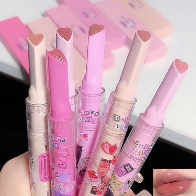 Petansy 6 Colors Jelly Lipstick Heart Shape Lipstick Set Plumping Serum Lip Balm Ultra Hydrating Smooth Lip Gloss for Women Makeup (6 ColorsSet)