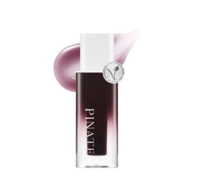 PINATE Natural Bloom Korean Lip Oil Serum 0.14 fl oz | Moisturizing Lip Booster Plumping Oil Tint Serum Enriched wCamellia &amp; Safflower Oils | Non-Irritating Color Changing Lip Oil (Chill Dew)