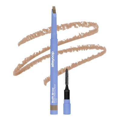 ALLEYOOP Swift Brow All-In-One Brow Definition with Built-In Sharpener &amp; Spoolie Brush - Water &amp; Smudge-Resistant Eyebrow Definer Pencil with Natural Matte Finish - Vegan &amp; Cruelty-Free (Taupe)