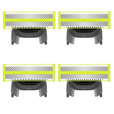 4-Pack replacement blades with 3 Guide Combs,Compatible with Norelco One blades Suitable spare blades QP14xxQP25xxQP26xxQP27xxQP28xx